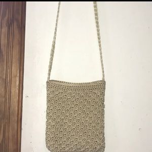 Beige Crossbody Crochet Bag